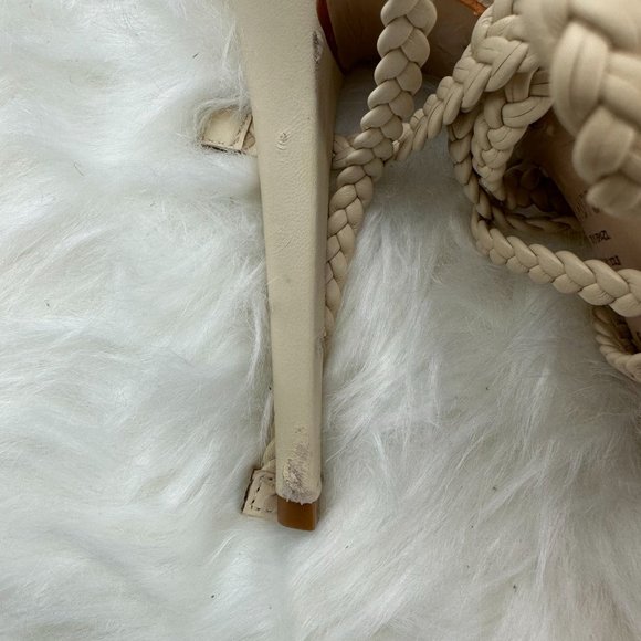 Schutz Jada Braided Ankle Tie Sandal in Egg Shell - Picture 5 of 9